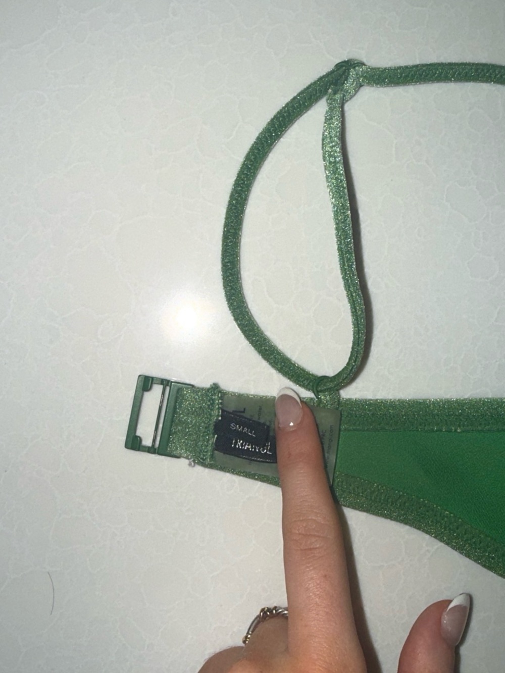 triangl swimwear Shimmery Olive Green Underwire Bikini Top - Picture 2 of 2